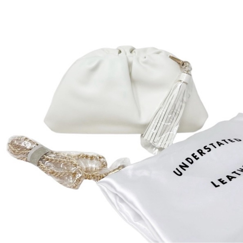 NEW Understated Leather Crescent Clutch Shoulder Bag Purse with Dust Bag